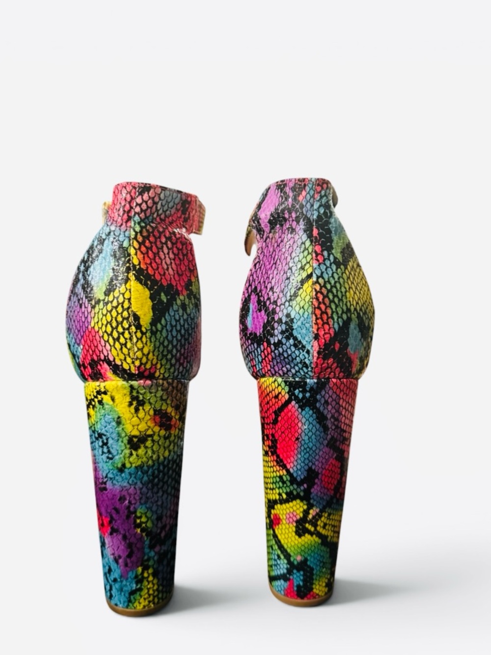 Liliana Yuko-51 Multi-Color Snake Print Platform Heel - Picture 6 of 9